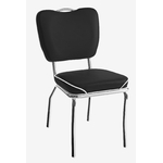 chaise Chicago rétro chromée vinyle noir