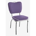 chaise Chicago rétro vinyle violet cadre chromé