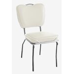chaise chromée de cuisine Chicago en vinyle ivoire