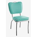 chaise de cuisine chromée vinyle turquoise rétro