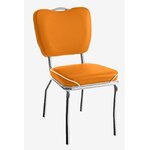 chaise chromée de Diner américain Chicago vinyle orange
