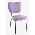 chaise rétro en vinyle mauve Chicago chromée