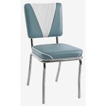 chaise de cuisine vintage Lexington vinyle bleu