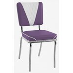 chaise de cuisine Lexington bicolore vinyle violet et blanc