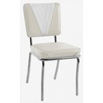 chaise lexington bicolore vinyle beige et blanc