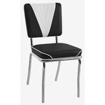 chaise rétro chromée Lexington bicolore noir et blanc