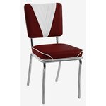 chaise vintage de cuisine Lexington bicolore vinyle rouge ruby