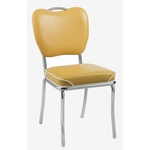 chaise vintage de cuisine Memphis vinyle mangue passepoil blanc