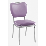 chaise de cuisine mauve chromée Memphis rétro
