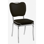 chaise de cuisine vintage noire passepoil blanc Memphis