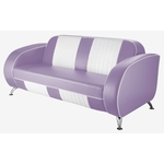 canapé américain 3 places Dallas bicolore mauve et blanc