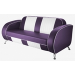 canapé rétro américain Dallas violet et blanc