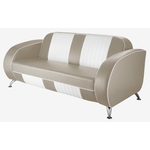 canapé USA rétro bicolore beige et blanc Dallas
