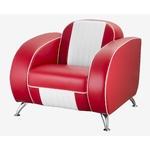 fauteuil américain bicolore Atlanta rouge