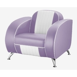 fauteuil américain vintage Atlanta mauve et blanc bicolore