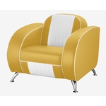fauteuil américain vintage Atlanta jaune mangue