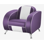 fauteuil USA rétro Atlanta bicolore vinyle violet et blanc