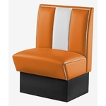 banquette américaine 1 place rétro bicolore orange et blanc
