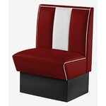 banquette de cuisine américaine bicolore rouge ruby et blanc