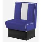 banquette de cuisine 1 place rétro bicolore vinyle bleu et blanc