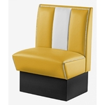 banquette de restaurant vintage bicolore mangue et blanc