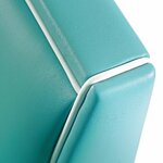 banquette rétro 1 place vinyle turquoise passepoil blanc
