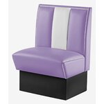 banquette vintage de cuisine américaine bicolore mauve et blanc