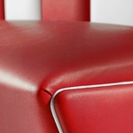 banquette de bar rétro bicolore en vinyle rouge