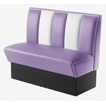banquette 50s US bicolore en vinyle mauve et blanc rétro