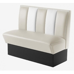 banquette américaine de cuisine bicolore en vinyle ivoire et blanc