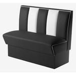 banquette de cuisine en cuir noir et blanc rétro