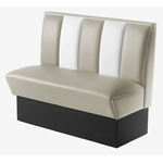 banquette de cuisine américaine en cuir beige et blanc rétro