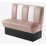 banquette de Diner américain 2 places bicolore rose et blanc