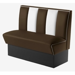 banquette rétro américaine bicolore marron et blanc 50s