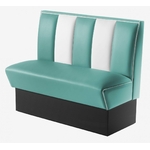 banquette de resto vintage turquoise et blanc 2 places