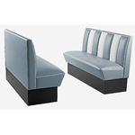 banquette de Diner 50s bicolore en vinyle bleu et blanc