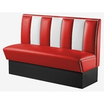 banquettes 50s vintage 3 places en vinyle bicolore rouge et blanc