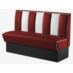 banquette de cuisine américaine rétro bicolore rouge ruby et blanc 3 places