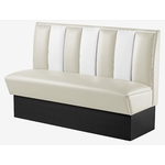 banquette américaine 3 places rétro vinyle bicolore ivoire et blanc