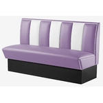 banquette vintage de cuisine 3 places large vinyle mauve et blanc