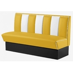 banquette de restaurant américain 3 places large bicolore vinyle jaune mangue