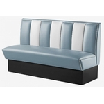 banquette de restaurant 3 places large bicolore bleu poudre et blanc