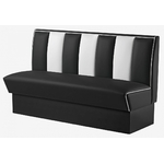 banquette de Diner 3 places large rétro blanc et noir en éco-cuir