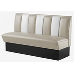 banquette de cuisine 3 places large vinyle beige et blanc rétro