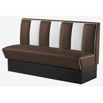 banquette américaine en vinyle marron et blanc vintage 60s