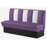 banquette américaine 50s 3 places large vinyle violet et blanc