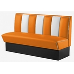 banquette 3 places vintage en éco-cuir bicolore mandarine et blanc