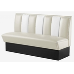 banquette 3 places large vintage ivoire et blanc en vinyle