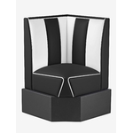 banquette dangle de cuisine vintage bicolore éco cuir noir et blanc