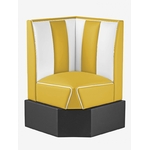 banquette d'angle de Diner américain jaune mangue et blanc